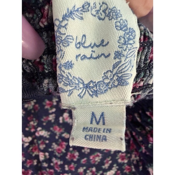 Milkmaid Coquette Girl Square Neck Puff Sleeve Smocked Midi Dress Women's Size M - Picture 5 of 7